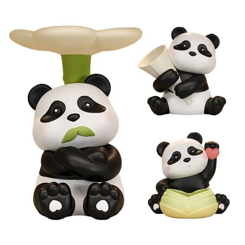 

DIY Resin Panda Ornament Resin Panda Shape Tray Organizer universal Attractive Decorative Desktop Organizing Tray for Doorway