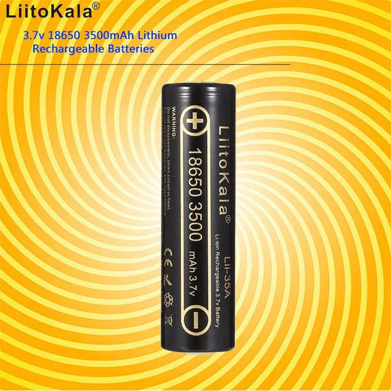 

1PCS LiitoKala Lii-35A 18650 3500mAh 3.7V Li-Ion Rechargeable Battery 10A Lithium High Drain For Flashinglight Vaping