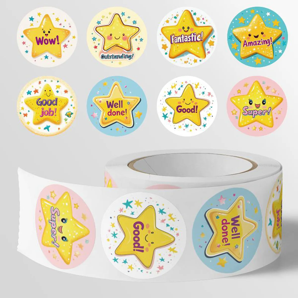500Pcs Star Motivational Stickers for Kids,Teacher Reward Stickers Roll Potty Training Sticker for School Classroom Home view 5