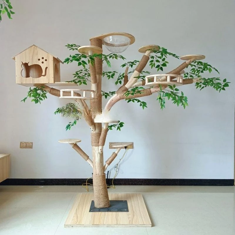 

Large cat climbing frame wear-resistant non-sticky solid wood trunk cat climbing tree Internet celebrity climbing frame