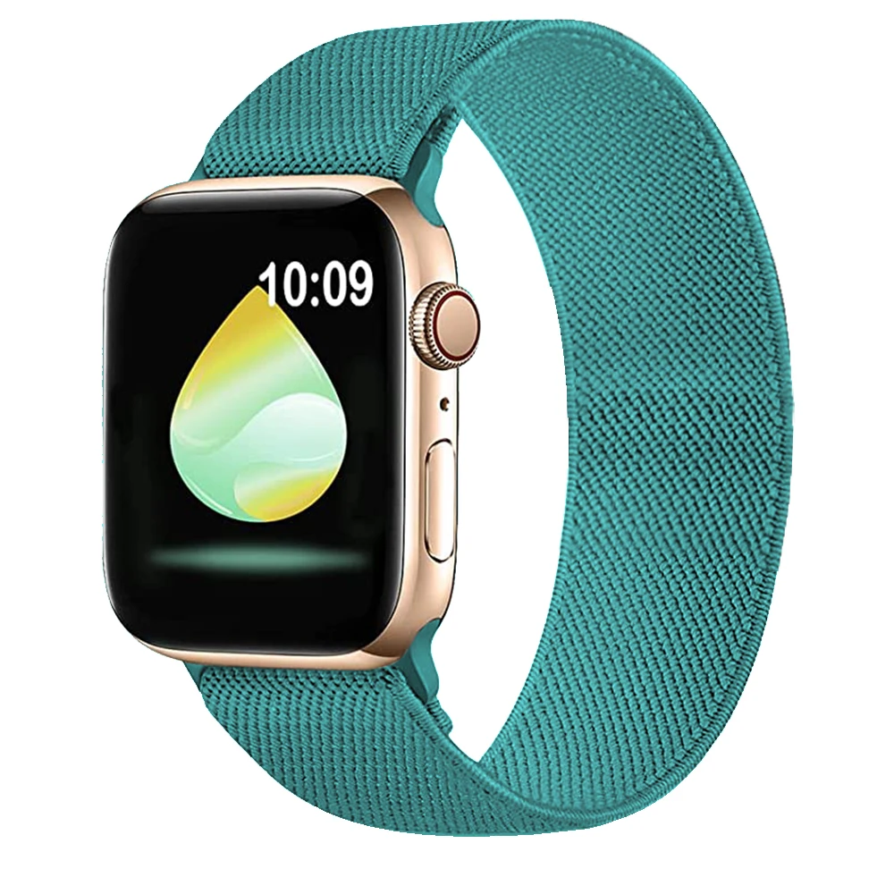 Single loop strap Elastic Fabric Nylon Band Braided Solo Loop For Apple Watch Iwatch Band Series 7 3 5 Se 6 8 Ultra