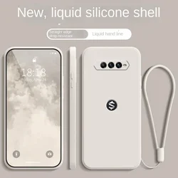 Funda de silicona líquida de borde recto para Xiaomi Black Shark 4 BlackShark 3 4 4s 5 Pro poco f7 x7 pro funda de teléfono suave Coque Fundas