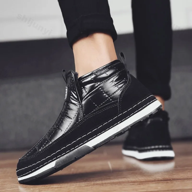 Men's Warm Thick Plush High Top Concise Snow Boots 2025 Winter Fluffy Hairy Comfortable Fashion Versatile Platform Cotton Boots