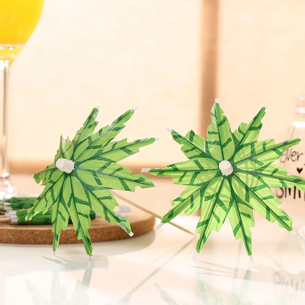 

100pcs Fruit Sticks Cocktail Picks Drink Umbrellas Paper Tropical Hawaiian Toothpicks Cupcake Decor Safe Material