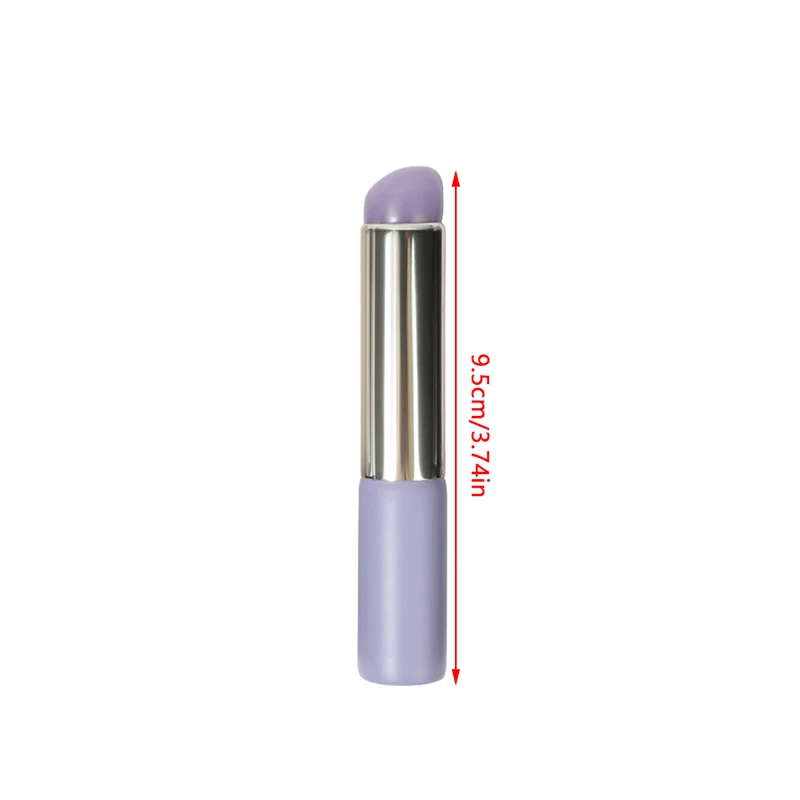 Nieuwe Paarse Siliconen Lippenborstel Met Cover Schuine Concealer Borstel Lippenstift Toepassing Smudge Balsem Lip Make Up Borstel Cosmetische Tool