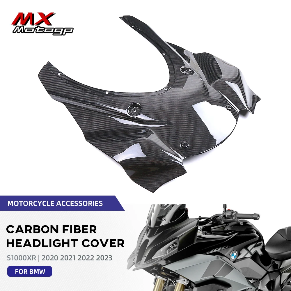 Motorcycle Carbon Fiber Front Fairing Headlight Shell Cover Panel Protector For BMW S1000XR S1000 XR 2020 2021 2022 2023 2024