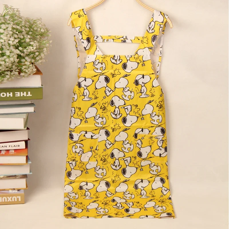 

Snoopy Adult cartoon cute Apron girl boy jingle cat Hand Cooking Apron Waterproof Imitation Oil Oxford Cloth Apron