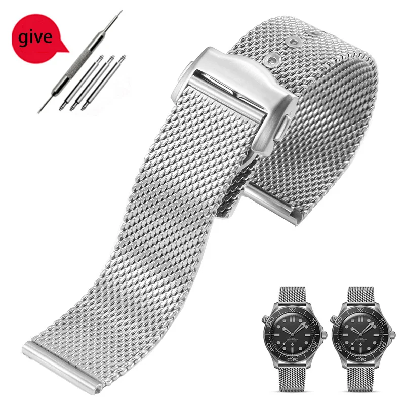 Milan mesh strap compatible with Haima 300, no time to die, new 007 Observatory stainless steel watch strap for men