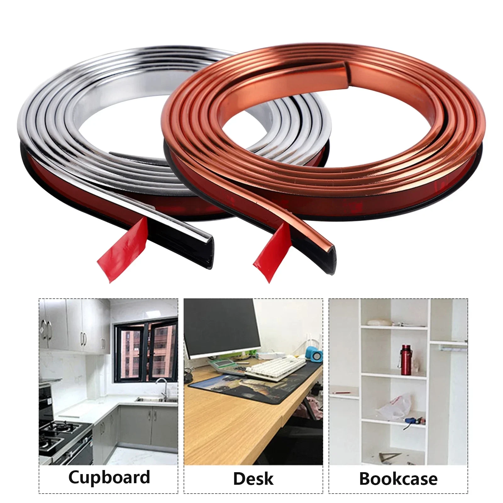 Bande d'étanchéité en caoutchouc de silicone en forme de U, ruban de chant auto-adhésif, housse de protection pour meubles, planche de bois, armoire, table, chaise