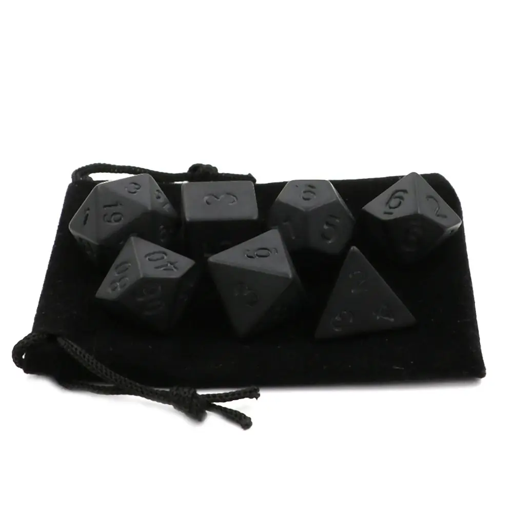 Durável poliédrico Dice Set para Role Playing Games, Black RPG Game, Brinquedo Educativo, Jogos de Tabuleiro, Personalidade, Número Dices Kit