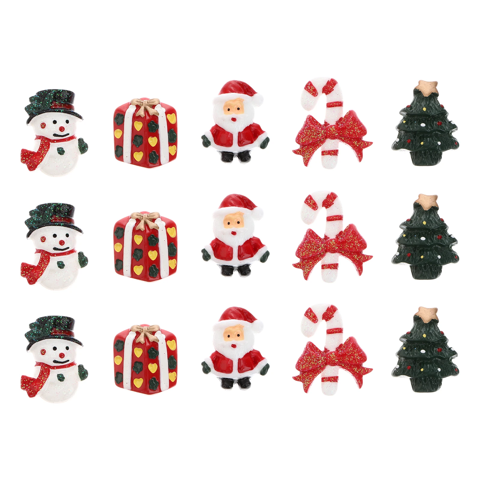 

15 Pcs Christmas Ornament Resin Miniature Tiny Tree Ornaments Household Snowman s Figures for Globes Child Decor