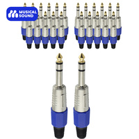 Musical Sound 1/4 inch TRS Plug 1/20/50/100 Pieces 6.35mm TRS Solder Type DIY Audio Connector Guitar/Microphone Plug