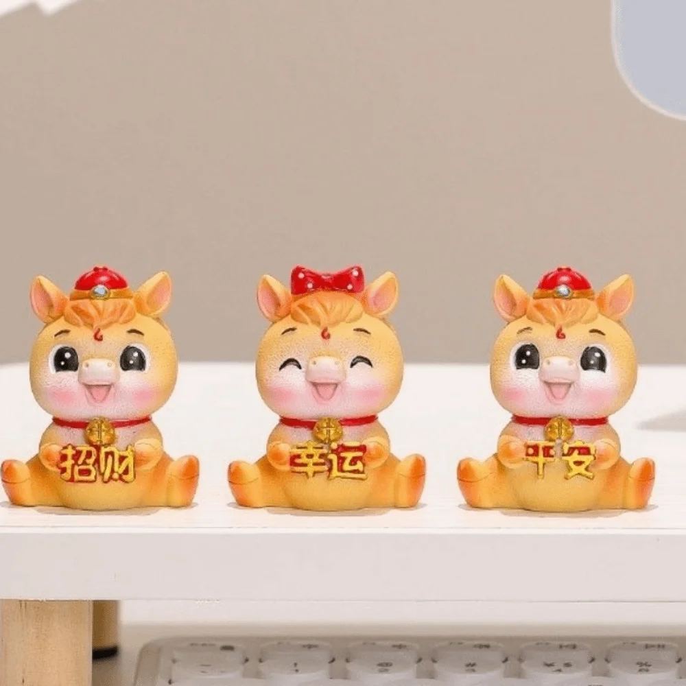 الراتنج 2026 الحصان العام التماثيل سنة الحصان نابض بالحياة زودياك الحصان التميمة الصينية الزخرفية مصغرة الحصان أرقام #2