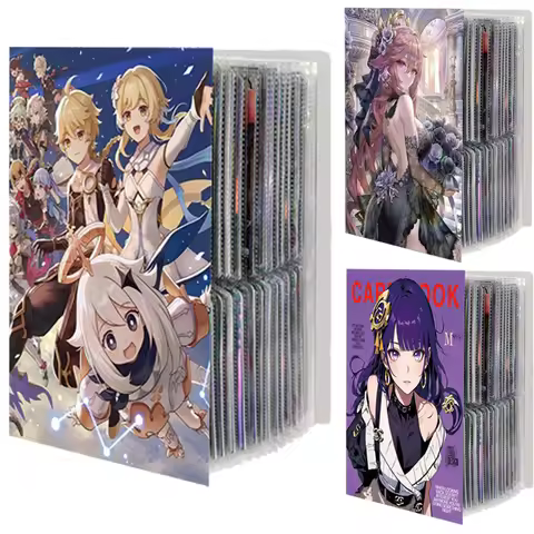 240PCS Card Album Anime Genshin Impact Hu Tao Beelzebul Card Book Anime Map Letter Holder Binder Notebook Collection Folder Toys