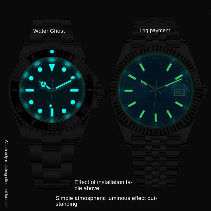 NH35 NH36 Movement Modified Watch Hands Green Blue Luminous For Rolex Water Ghost Datejust Silver Gold Rose Hands Second Hand