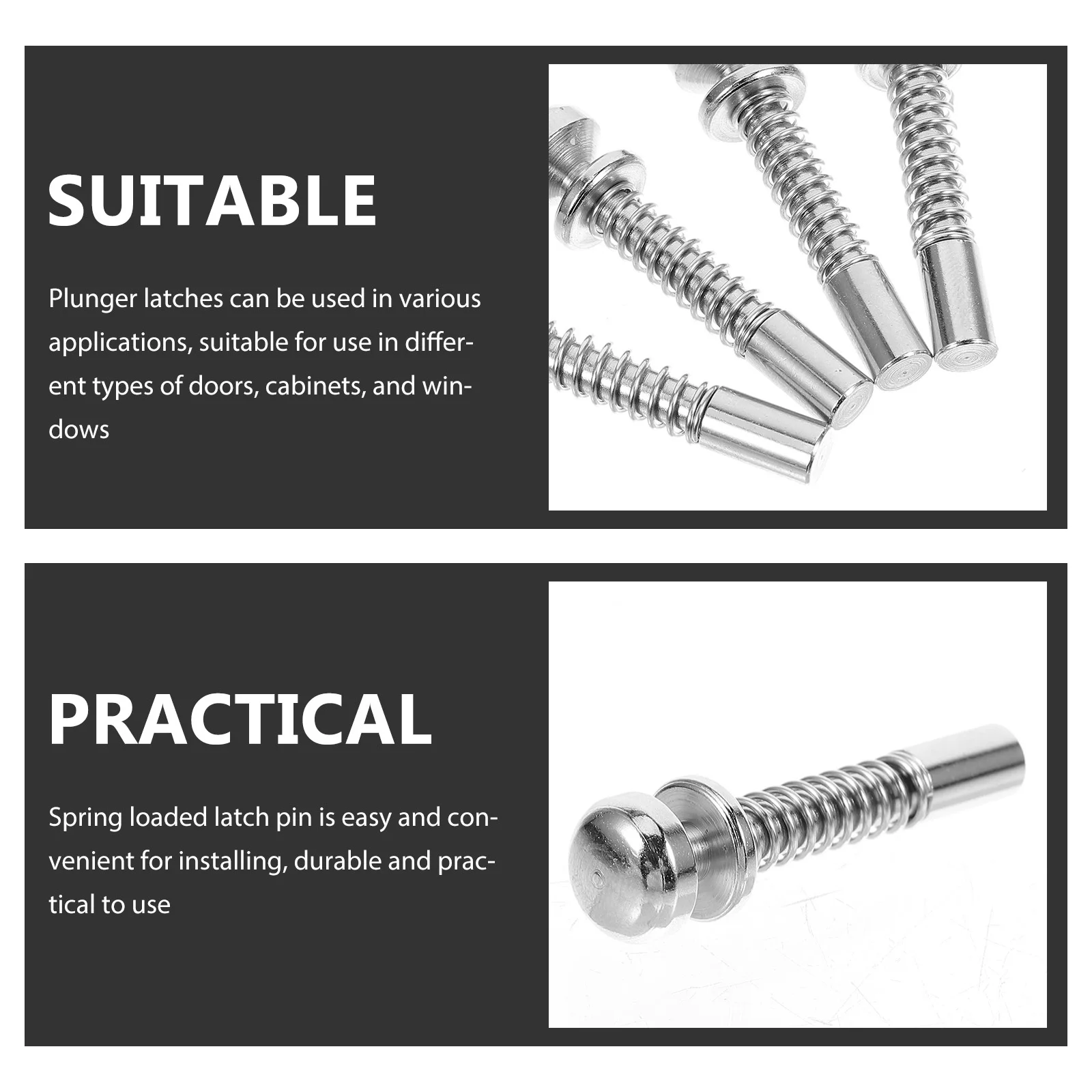 

4Pcs Spring Loaded Plunger Latches Baby Crib Latch Window Screen Pins Bed Spring Latches Durable Easy Install Crib Latch