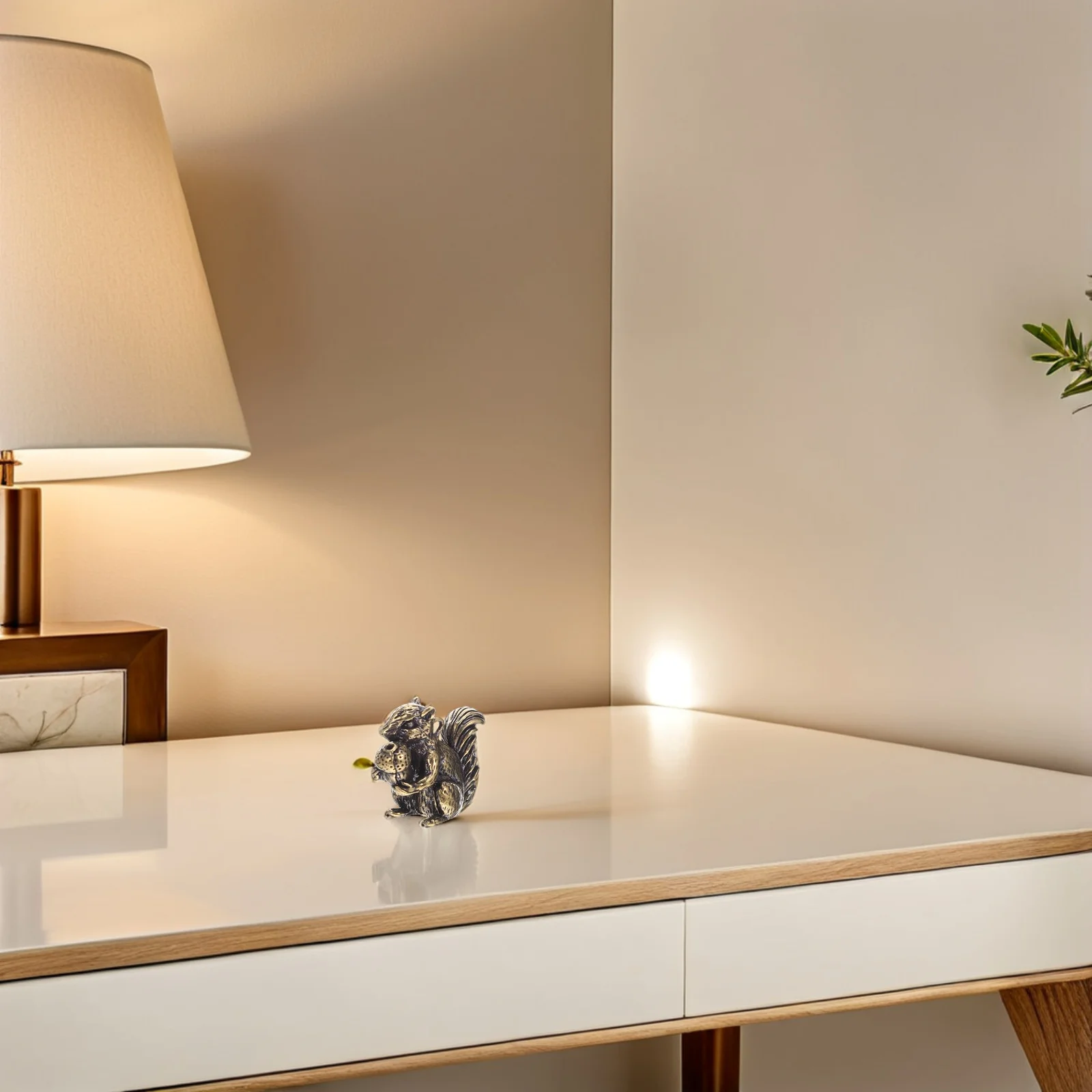 

3Pcs Solid Brass Squirrel Statue Style Decoration Mini Sculpture for Living Room Bedroom Desk Office Tabletop Display