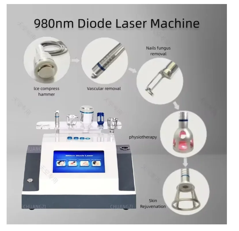 980nm Diode Laser Vascular Machine for Spider Veins Removal Nail Fungus Treatment