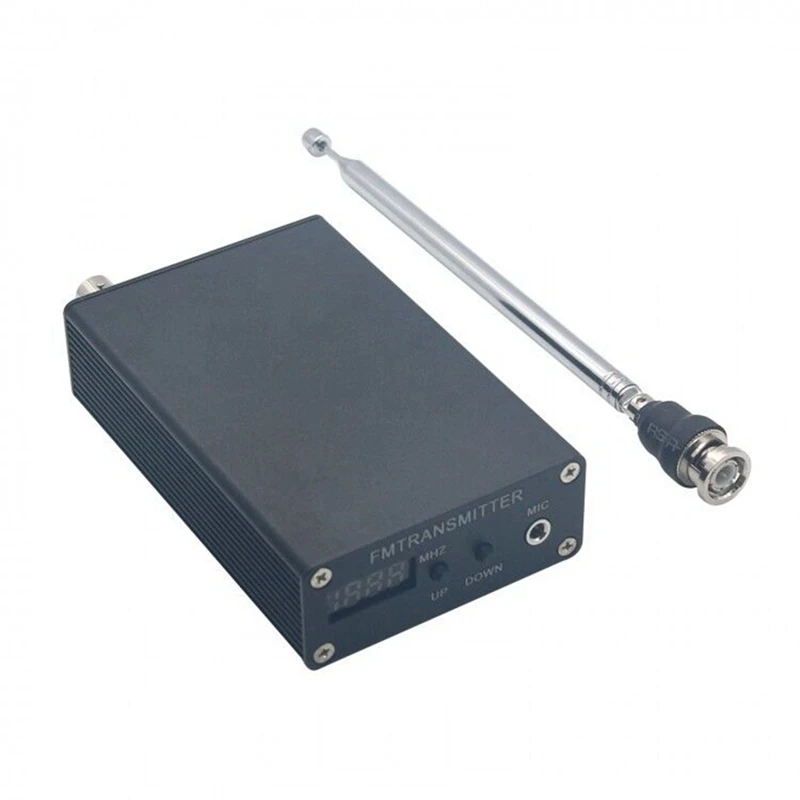 Top-1MW PLL Stereo FM MP3 Transmitter Mini Radio Station 87-109Mhz With Power Adapter Antenna Shield Wire