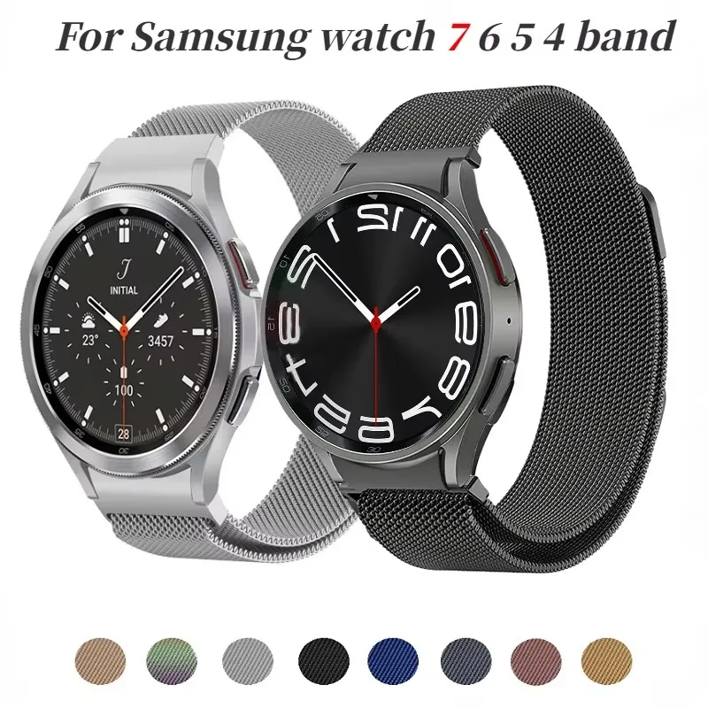 

Milanese Magnetic Metal Stainless Steel Smartwatch strap for Samsung Galaxy Watch 7 6 5 4 44/40mm Watch4-6 Classic 46/42/43/47mm