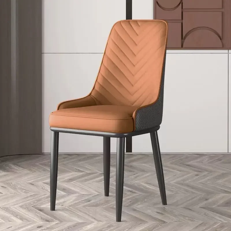 Leather Artist Home Minimalist Light Luxury Dining Chair Internet celebrity Modern Simple Italian Negotiation Table Chair Hotel