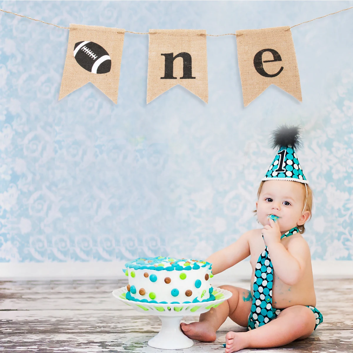 

Rugby Decoration Birthday Burlap Supplies European Party Banner American Flags Stylish Rugby Party Banner Chic