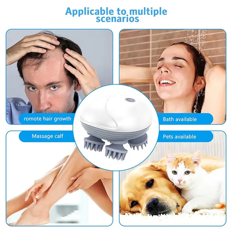 Deep Tissue Massage Electric Scalp Head Kneading Vibrating Device Care Shoulder Neck Leg Pet Massager