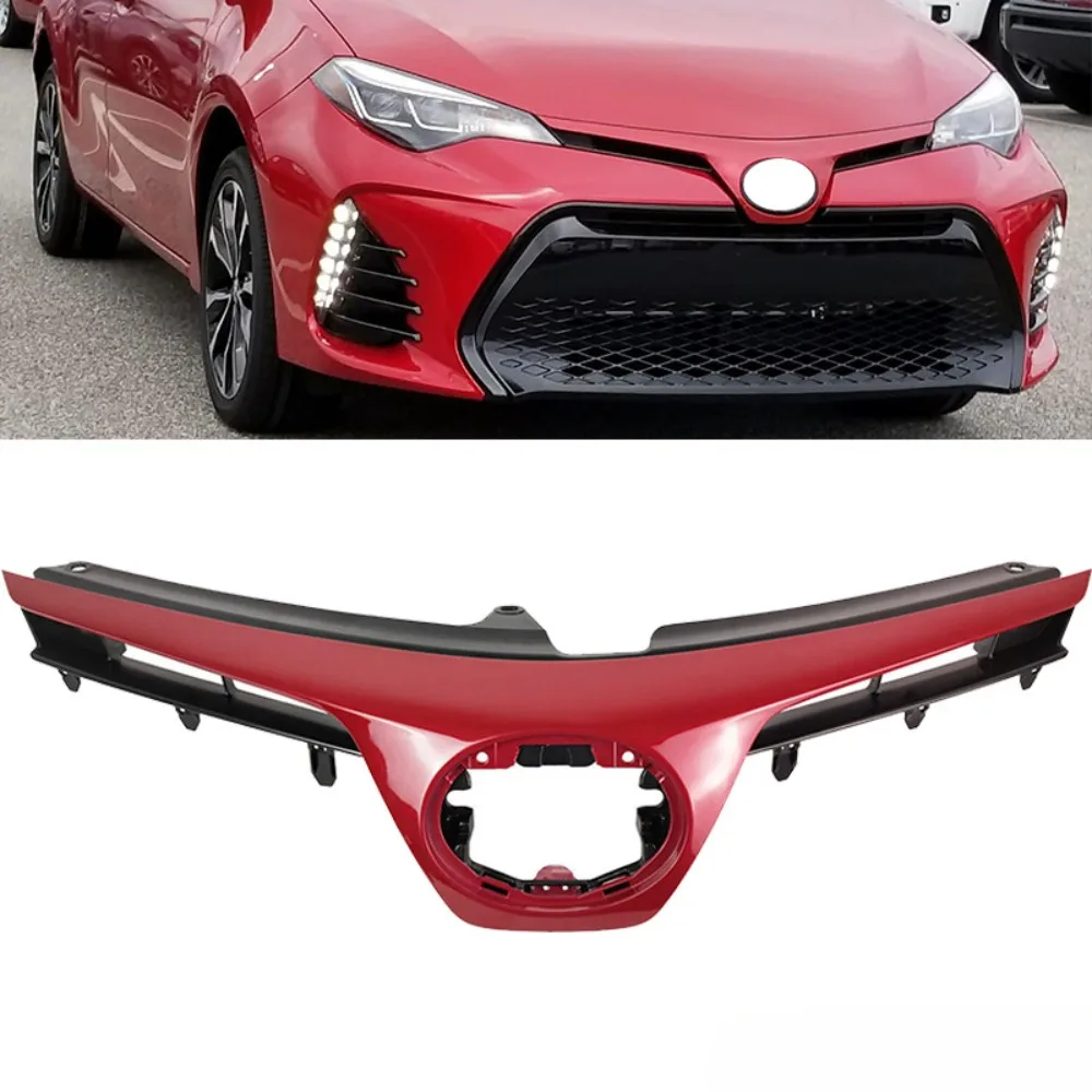 

Fits 2017- 2019 Toyota Corolla SE XSE Front Bumper Red Upper Grille Grill United States