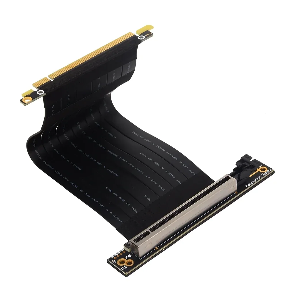 Câble d'extension PCI Express 3.0 16x, Double coudé à 90 degrés, GPU vertical PCIe 3.0 x16 à x16, extension pour graphiques verticaux