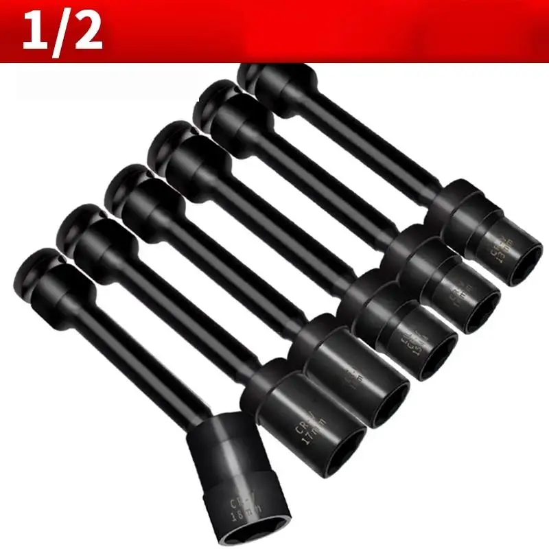 Elektrischer Schraubenschlüssel mit Außensechskant-Stecknuss 1/2" Antrieb Universal H12-H19 Wartungsstecknuss für Photovoltaik-Kraftwerke 8 Stück 138mm Länge