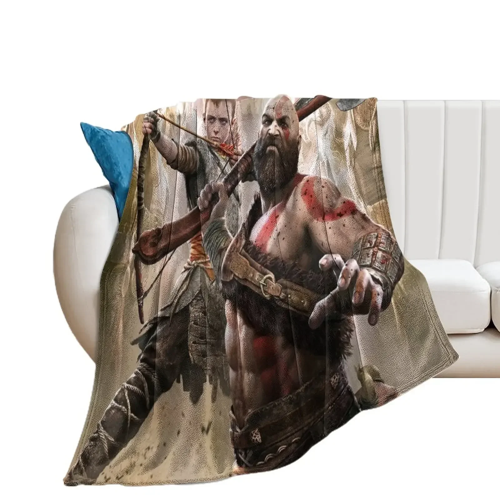 God Of War Features Throw Blanket Travel Vintage Blankets