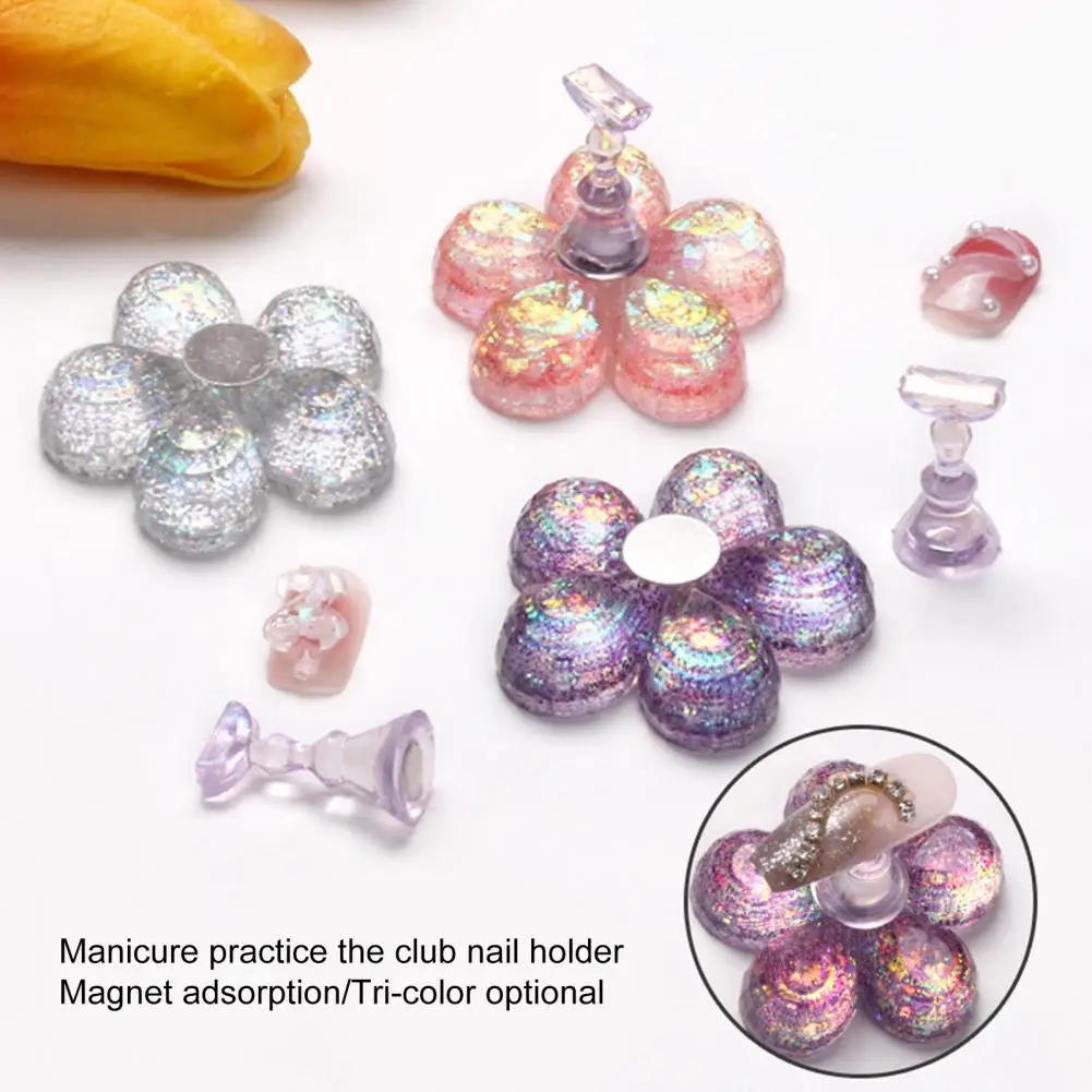 

1 Set Magnetic Nail Holder Creative Shape Magnet Adsorption Vivid Color Shiny Visual Effect Present Nail Art Resin DIY Manicure