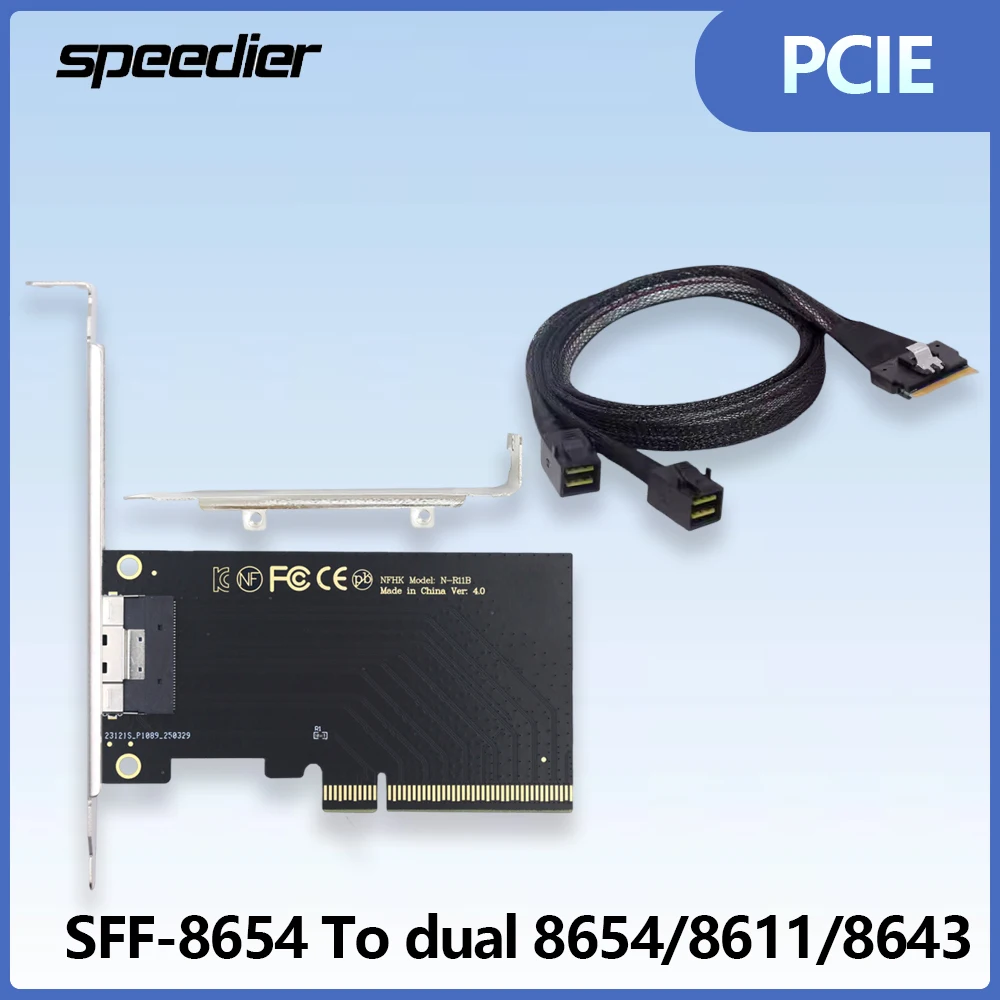 

Slim SFF 8654 8i To dual 8654 8611 8643 8087 OCULINK 8i To 4i 8i PCI-E NVMe Adapter SAS Array Hard Drive Data Cabla dapter card