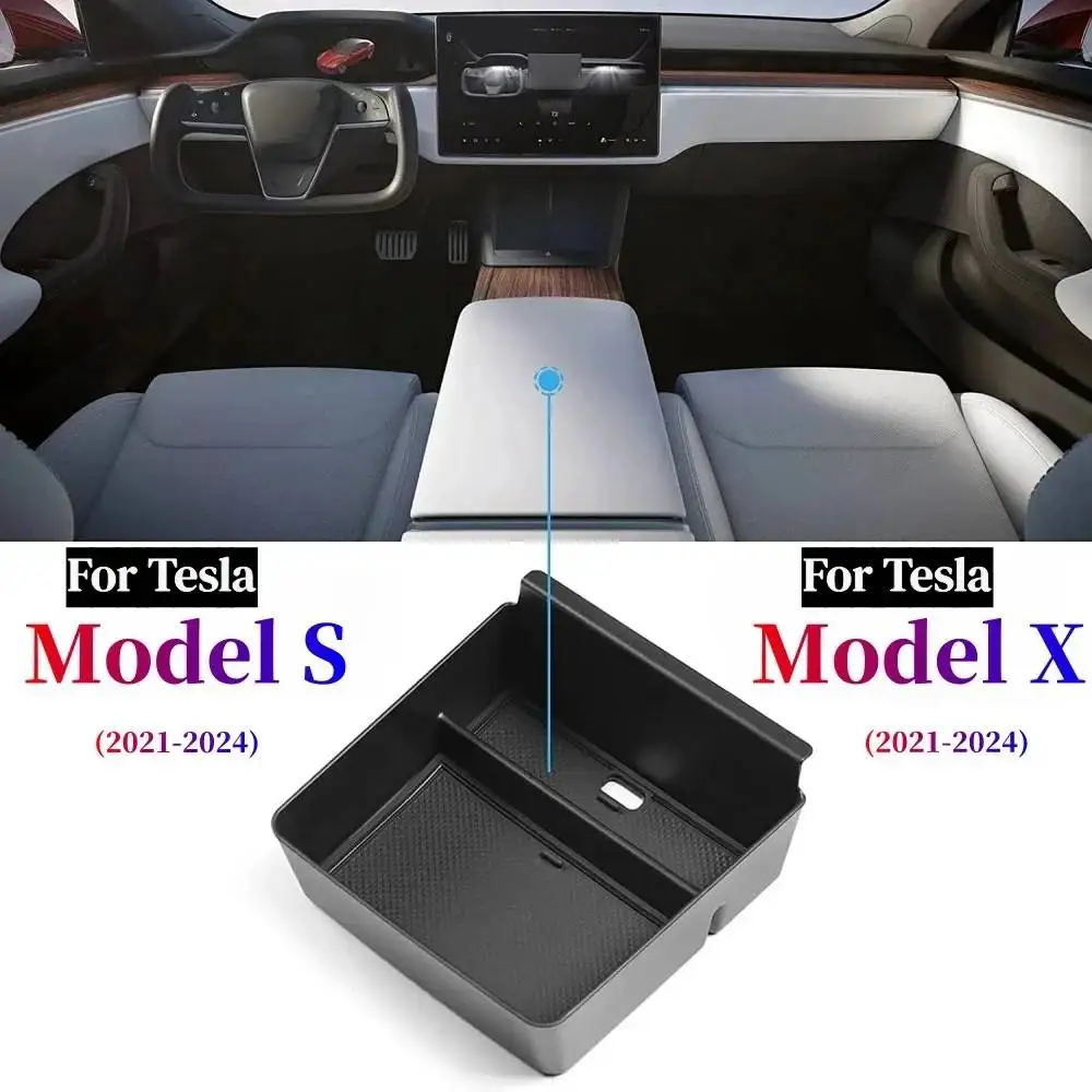 

Center Console Organizer Tray For Tesla Model S Model X Plaid/Long Range 2021 2022 2023 Armrest Center Console Storage Box