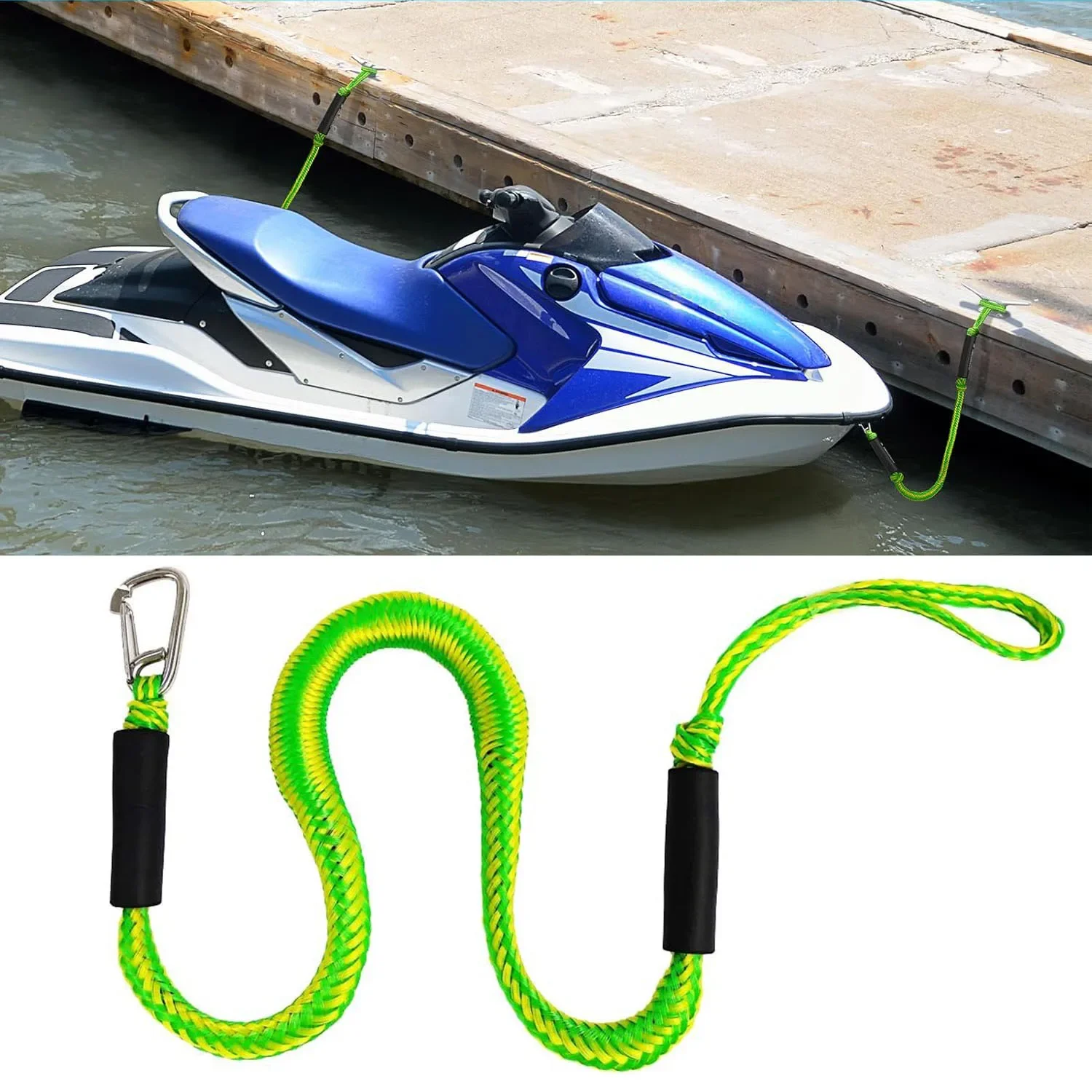 Cuerdas elásticas para amarre de embarcaciones, kayaks, motos acuáticas, Sea-Doo, pontones, canoas y embarcaciones a motor, accesorios de amarre.