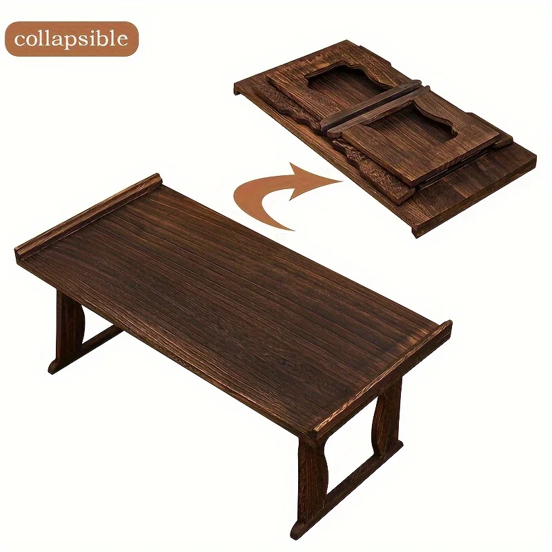 Wooden Japanese Table Small Coffee Table Bay Window Meditation Altar Low Sitting On the Floor Bed