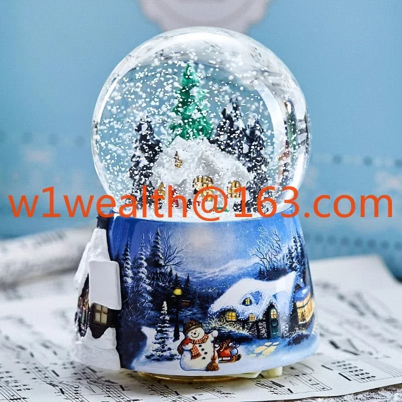 Snowflake Crystal Ball Music Box Carousel Music Box Bluetooth Speaker Girls and Children Birthday Christmas Gift