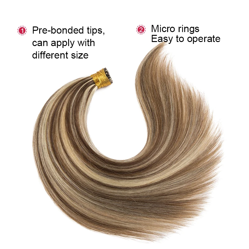 Addbeauty-Extensions de Cheveux Humains Lisses pour Femme, Capsule à Pointe, KerBrian, Blond Naturel, ktHuman Hair, 40g, 50g