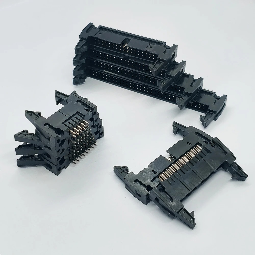20 Stück DC2 10/12/14/16/20/26/30/34/40/50/64 Pin 2,54mm Rastermaß Stecker Gerade Winkel IDC Box-Header-Verbinder für FC-Kabel – Detail 4