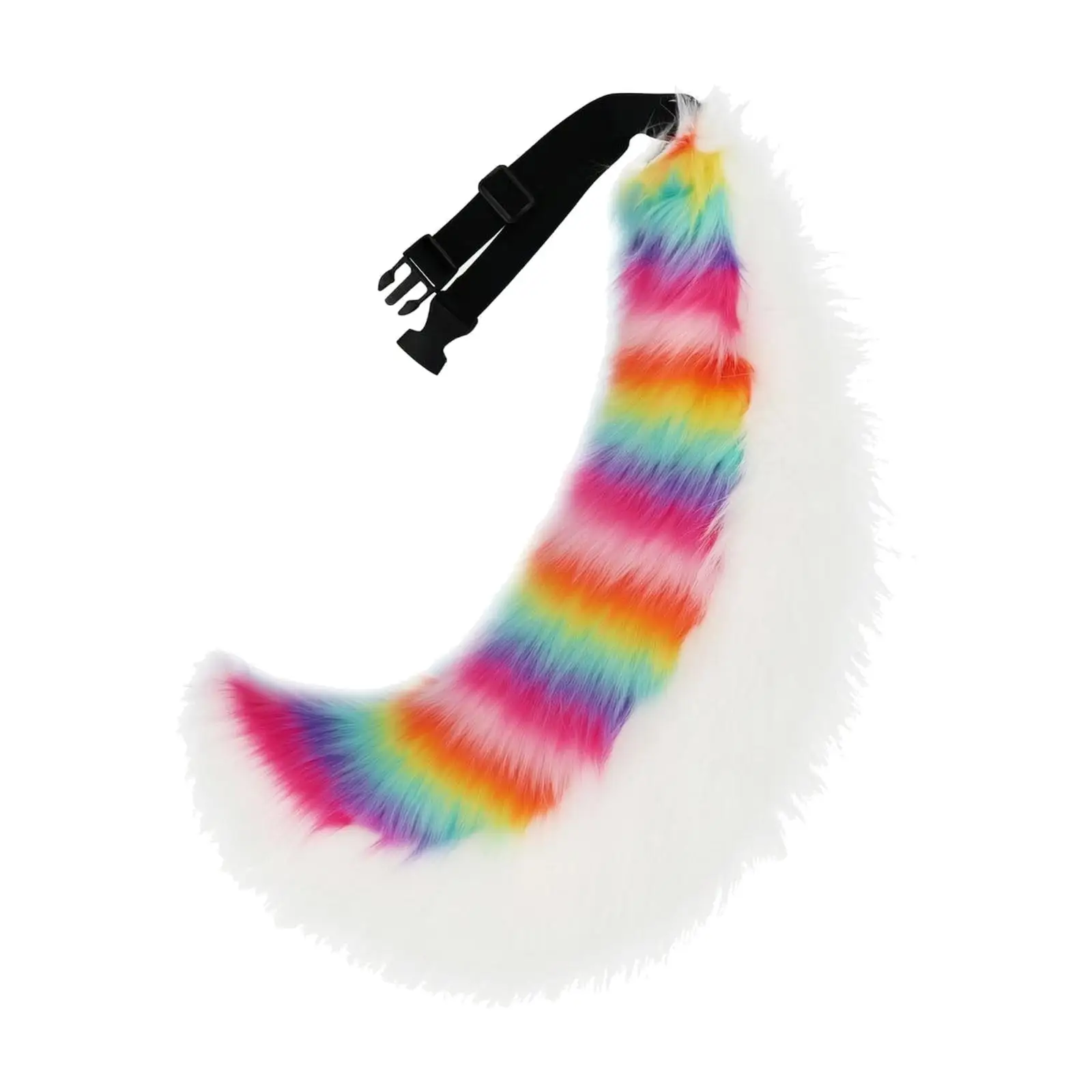 Furry Fox Tail Prop for Cosplay Costume with Adjustable Strap Plush Animal Tail Accessory for Themed Party Fun