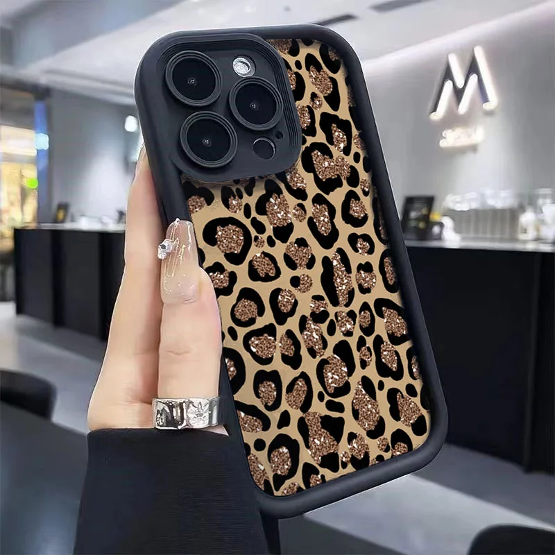 INS модный черный чехол для телефона с леопардовым принтом для Xiaomi Poco X7 Pro X6 X5 X3 M6 Pro 4G F5 Pro F6 F7 противоударный мягкий чехол-бампер