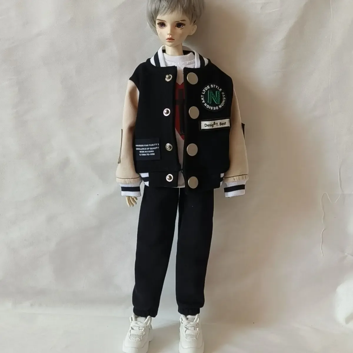 1/4 poppenkleding voor 45 cm Bjd pop honkbaljas Veelzijdige jas Speelgoed Aankleden Speelhuis Modepopaccessoires, geen pop