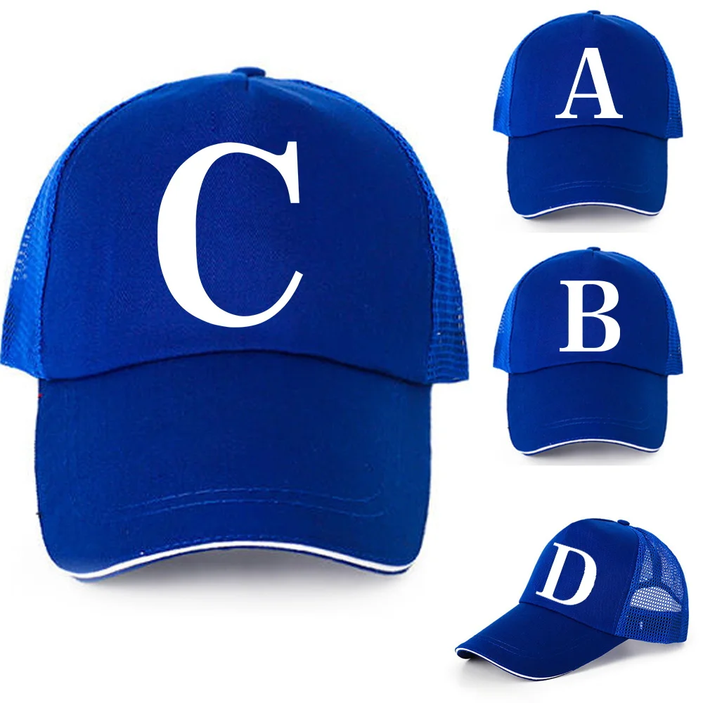 

Summer Men's Baseball Snapback Gorras Hombre Hat Casual White Letter Print Breathable Adjustable Back Buckle Hip-hop Mesh Hat