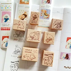 Vintage Lovely Puppy Wooden Rubber Stamp for Plan DIY Scrapbooking Photo Album Card Making