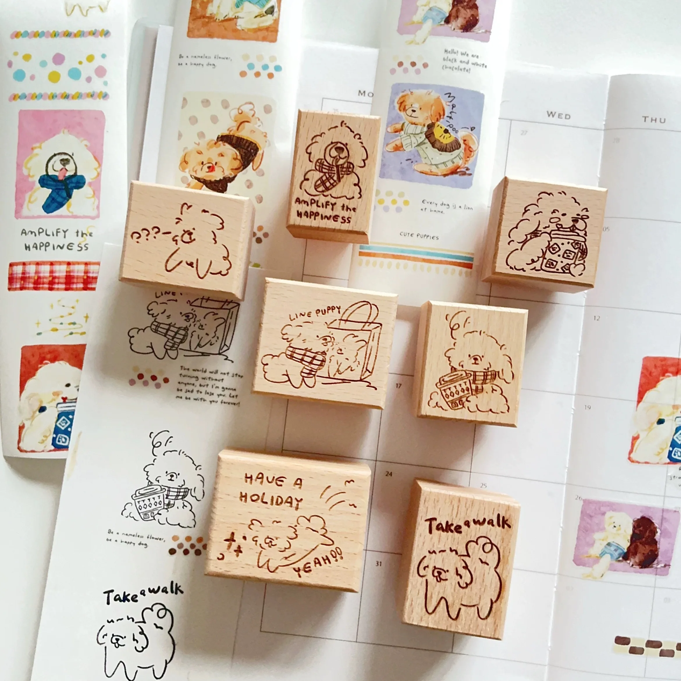 Vintage Lovely Puppy Drewniany stempel gumowy do planowania DIY Scrapbooking Album fotograficzny Tworzenie kartek