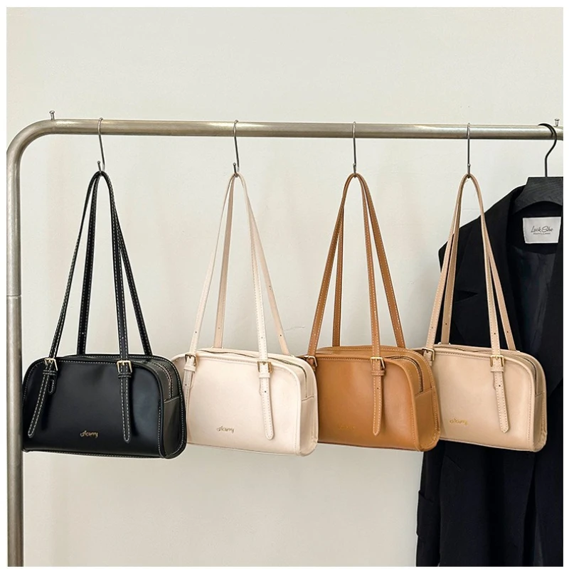 

Large Capacity Brown Bowling Handbags Women's Shoulder Bags Retro Korean INS Style Autumn Winter New 2025 Fashionable Trend Bags