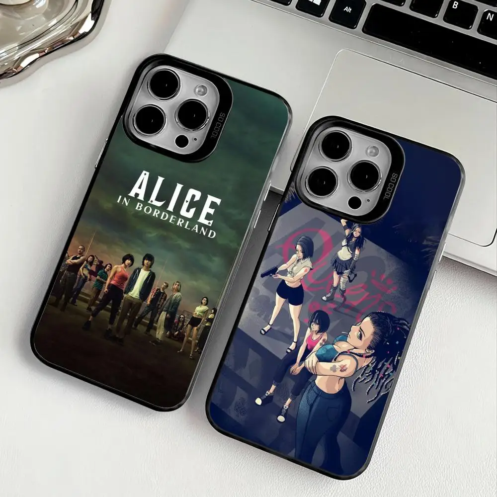 Funda de teléfono A-Alice In B-Borderland para IPhone 17 16 15 14 13 12 11 Pro Max Air Multicolor mate láser metálico Aurora Funda