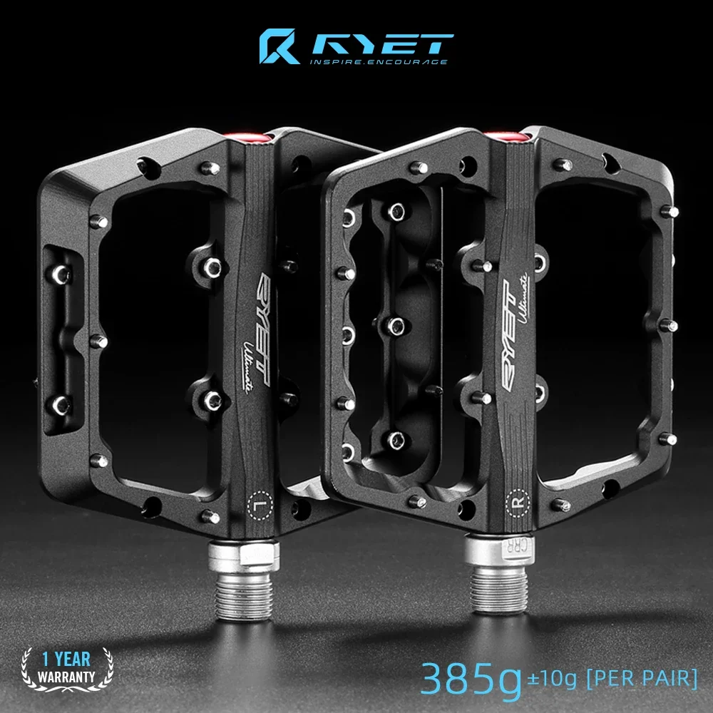 

Велосипедные педали RYET MTB, 385 г, кованые из алюминия 6061-T6, с герметичными подшипниками DU, 10 регулируемых штифтов, нескользящая платформа, запчасти для велосипедов