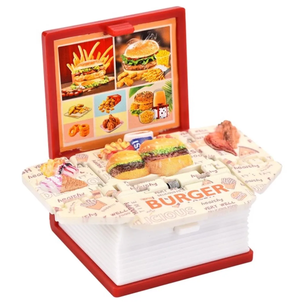 

1 PC 3D Foldable Book Hamburger Burger Restaurant European Western-style Food Shop West point Restaurants New Hot Toys Funny Toy