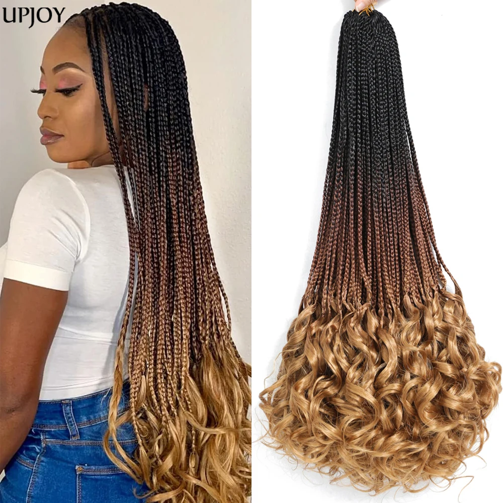 

14, 18, 24 дюйма, французские кудри, косички, плетение крючком, коробка для волос, французские кудри, волосы с вьющимися концами, омбре 1B 30, 27 косичек для волос